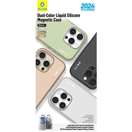 قاب برند بلوئو مدل Blueo DUAL-COLOR LIQUID SILICONE مناسب برای Apple iPhone 15 Pro Max