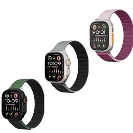 بند اپل واچ برند لولو مدل Levelo Stella Silicone Watch Strap with Magnet  مناسب سایز 44-45-46-49