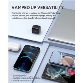 اداپتور 30 وات اکی مدل PA-B1L Aukey Omnia II Mini 30W USB-C PD Charger With GaN Power Tech PA-B1L