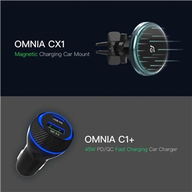 شارژر فندکی و هولدر خودرو برند آدام المنتس Adam Elements مدل OMNIA CX1 Magnetic Charging Car Mount