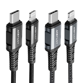 کابل شارژ تایپ سی به لایتینگ برند ACE FAST مدل C1-01 USB-C to Lightning aluminum alloy