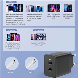 شارژر دیواری Charger Choetech Q5006 40W 2xUSB-C