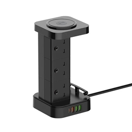 چند راهی برق 4 پورت و شارژر وایرلس تایمردار الدینیو Ldnio SEW4485