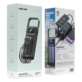 پاوربانک خورشیدی 30000 میلی آمپر ساعت گرین لاین مدل سولار مکس GL-PB72