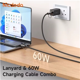 بند آویز موبایل و کابل شارژ 60 وات 1.2 متری USB-c به USB-C مک دودو مدل CA-683