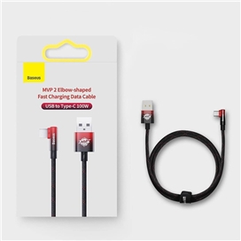 کابل تایپ سی گیمینگ بیسوس 1متر Baseus MVP2ELBOW TYPEC 100W CAVP000421