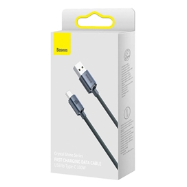 کابل شارژ USB به Type-c بیسوس 100 وات 2متر Baseus Crystal Shine CAJY000501
