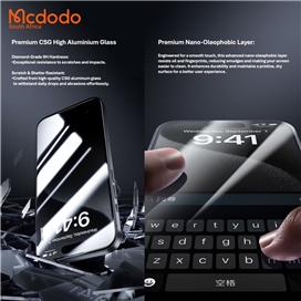 گلس حریم شخصی تمام صفحه تمام چسب مک دودو Apple iPhone 16 Mcdodo PF-6864 Privacy Protector