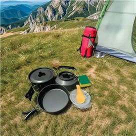 ست 7 تیکه ظروف کمپینگ گرین لاین Green Lion 7in1 Camping Cookware GN7N1COOKBK
