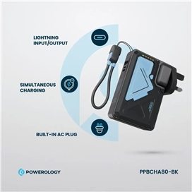 شارژر دیواری و پاوربانک وایرلس 10000 پاورولوژی Powerology 10000mAh Wall Charger MagSafe Power Bank PPBCHA80