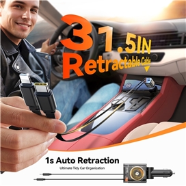 شارژر فندکی 30 وات با کابل جمع شونده جویروم JOYROOM JR-CCL05