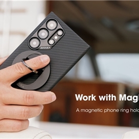 قاب گلکسی S24 Ultra برند پیتاکا مدل PITAKA MagEZ Case (Black/Grey Twill) مناسب برای Samsung Galaxy S24 Ultra