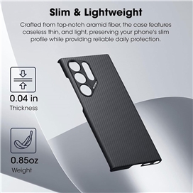 قاب گلکسی S24 Ultra برند پیتاکا مدل PITAKA MagEZ Case (Black/Grey Twill) مناسب برای Samsung Galaxy S24 Ultra