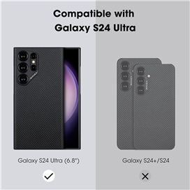 قاب گلکسی S24 Ultra برند پیتاکا مدل PITAKA MagEZ Case (Black/Grey Twill) مناسب برای Samsung Galaxy S24 Ultra