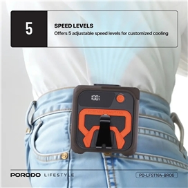 پنکه کمری خنک کننده و پاوربانک پرودو Porodo Cooling Waist Fan PD-LFST164-BROG