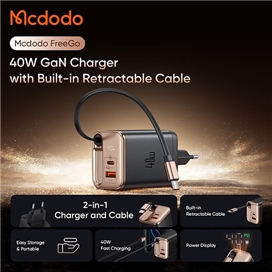 آداپتور 2 پورت 40 وات مک دودو Mcdodo Gan Charger CH-4280