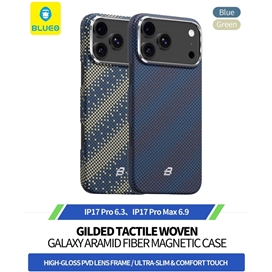 قاب بلو بافت مدل Blueo Gilded Tactile Woven Galaxy Aramid Fiber Magnetic Case مناسب برای Apple iPhone 16 Pro Max
