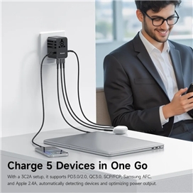 آداپتور شارژ مسافرتی 45 وات مکدودو یا کابل MCDODO CP-3270 Universal Travel Charging Adapter