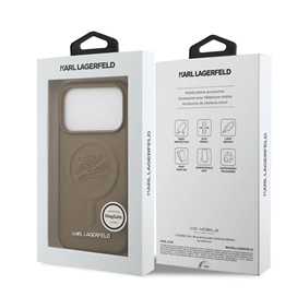 قاب کارل لاگرفلد Karl Lagerfeld چرمی با مگ سیف مناسب برای Apple iPhone 17 Pro Max