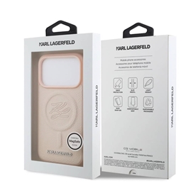 قاب کارل لاگرفلد Karl Lagerfeld چرمی با مگ سیف مناسب برای Apple iPhone 17 Pro Max