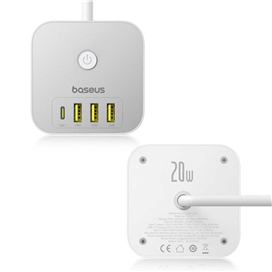 چندراهی و هاب شارژر 7 پورت بیسوس Baseus E00066401213-00 با توان 20 وات