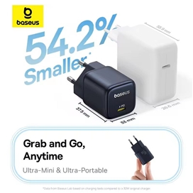 شارژر دیواری بیسوس PicoGo GaN با توان 45 وات – کوچک اما پرقدرت