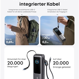 پاوربانک انکر 25000 میلی‌آمپر مدل A1695 با توان 165 وات