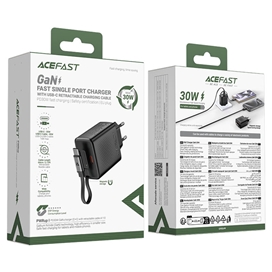 شارژر دیواری ایس فست ACEFAST A110 PD30W Fast Charger توان 30 وات همراه با کابل جمع شونده