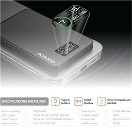 پاوربانک مگسیف 10000mAh پرودو Porodo مدل PBO85