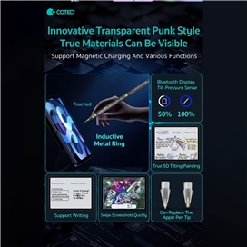 قلم آیپد شفاف کوتسی Coteci Punk Transparent Drawing Pen 62012