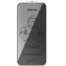 گلس حریم شخصی آیفون 16 گرین لاین Green Lion 3D Silicone Plus Iphone 16  GN3DSIL17PMBK