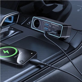 شارژر فندکی 5 پورت 125 وات پاورولوژی Powerology Brio Multi-Port Car Charger PWDA58BK