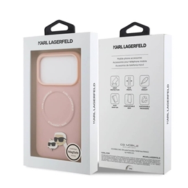 ققاب کارل لاگرفلد Karl Lagerfeld در کنار گربه با مگ سیف مناسب برای Apple iPhone 17 Pro