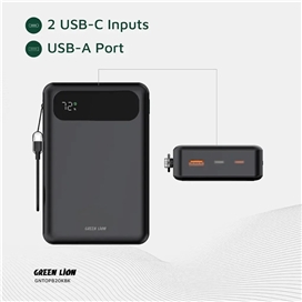 پاوربانک 22.5 وات 20000 با کابل همراه گرین لاین Green Lion Toledo Power Bank GNTOPB20KBK