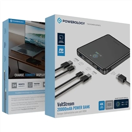 هاب چند منظوره و پاوربانک 20000 میلی‌آمپر Powerology VoltStream مدل PPBCHA89