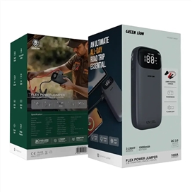 پاوربانک و جامپ استارتر خودرو 10000 میلی آمپر گرین لاین Green Lion Flex Power GNFLXJUMP10GY