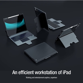 کیف کلاسوری کیبورد دار نیلکین مدل Bumper Combo Backlit Keyboard مناسب برای تبلت اپل Apple iPad Air 11 2024