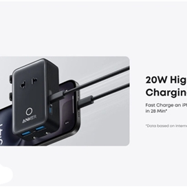 اداپتور مسافرتی برند انکر مدل A9215 Anker Nano Travel Adapter