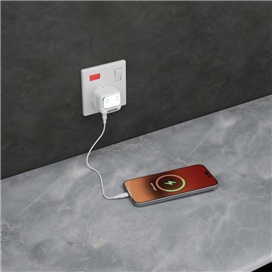 آداپتور شارژ 45 وات هوشمند پاورولوژِی Powerology Lumix GaN AI Power Charger PWCUQC052WH