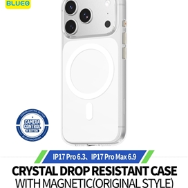 قاب برند بلو کریستالی با مگ سیف مدل Blueo Crystal Drop Resistance Case With Magnetic  مناسب برای Apple iPhone 17 Pro Max