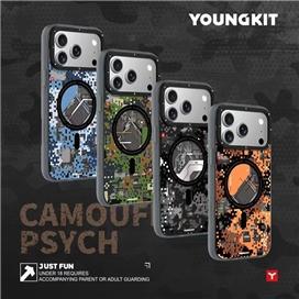 قاب برند Youngkit یانگ کیت ارتشی مدل Camouf Psych مناسب برای Apple iPhone 17 Pro