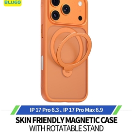 قاب برند بلو مدل Blueo Skin Friendly Frosted Anti-drop Case Ring Stand 360° مناسب برای Apple iPhone 17 Pro