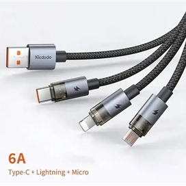 کابل شارژ سه سر 6 آمپر مک دودو Mcdodo Transparent Cable CA-7150