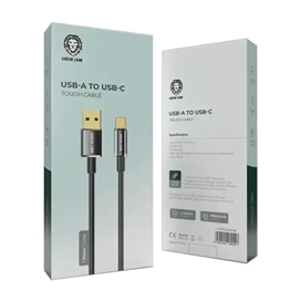 کابل شارژ سر تایپ سی 1 متر گرین لاین Green Lion USB-A to USB-C Tough Cable GNTPTGHATCBK