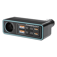 شارژر فندکی برند پاورولوژی مدل Powerology Brio 125W Multi-Port Car Charger