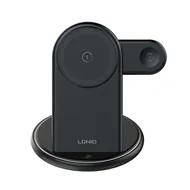شارژ وایرلس رو میزی 3 کاره الدینو LDNI Wireless Charging Station WL02