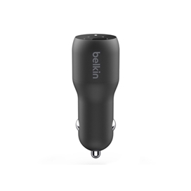 شارژر فندکی 37 وات بلکین – BoostCharge Dual Car Charger with PPS 37W – مدل CCB004btBK