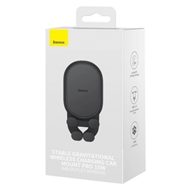 هولدر و شارژر وایرلس 15 وات دریچه کولری بیسوس Baseus SUWX030001