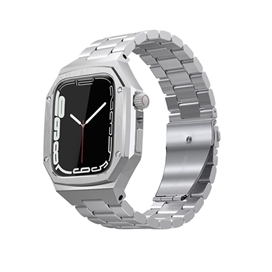 بند و گارد اپل واچ سری لاکچری Luxury Stainless Steel Protection apple Watch 44/45 mm