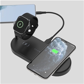 استند و شارژر وایرلس مگنتی پاورولوژی Powerology 4in1 Fast-Wireless Charging Dock P41MFCHBK